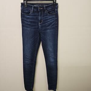 American Eagle Super Stretch High Rise Jegging Dark Blue Size 4 Tall / 4 Long